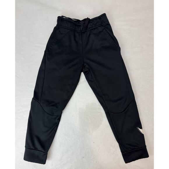 Nike Dri-Fit Joggers Pants Swoosh Black White Sweatpants Kids Youth XS - Picture 2 of 10